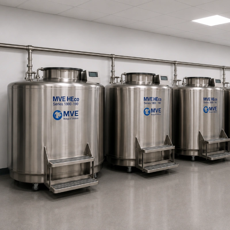 MVE vapor-phase liquid nitrogen cryogenic freezers in a biorepository